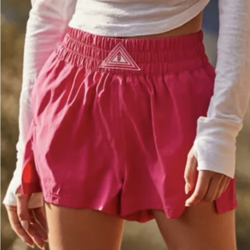 Free People FP Movement Next Round Shorts in Passion Fruit hot pink pockets
